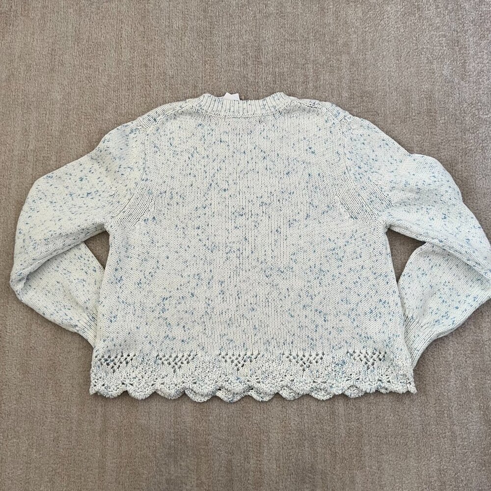 NWT French Connection Nevanna Scallop Hem Cotton Crewneck Sweater M - Picture 4 of 11